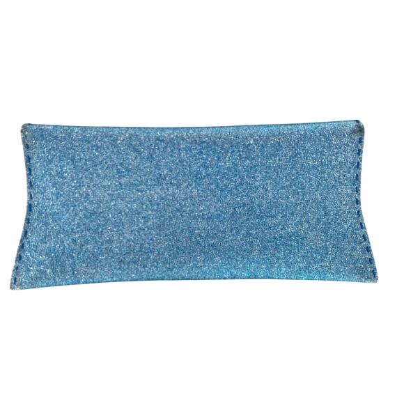 VBH Manila Envelope Clutch Blue Sparkle Glitter Edition 0608 Suede Lining Formal - Picture 3 of 6